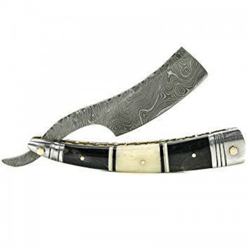 Damascus handmade raser  sharped blade with free leather sheath